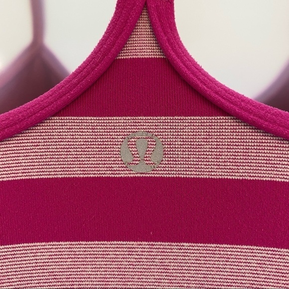 Lululemon Power Y Tank Luon striped Raspberry Size 4 - Picture 9 of 11
